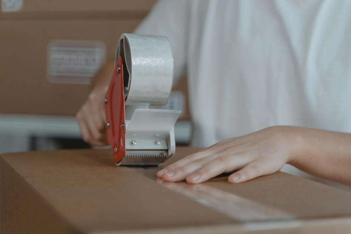 Cardboard cartons illustrating order packing